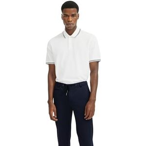 Bugatti - Polo - Katoen - Met Contrasterende Strepen en Borduursel op de Borst