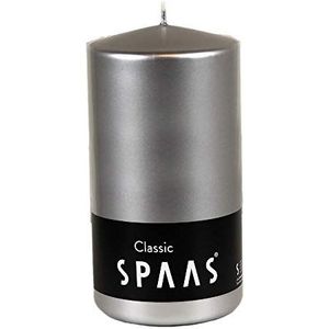 SPAAS Cilinderkaars 80/150 mm, ± 64 uur, geurloos - zilver