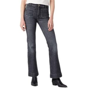 Wrangler Flare Jeans dames, Washed Black, 25W / 32L