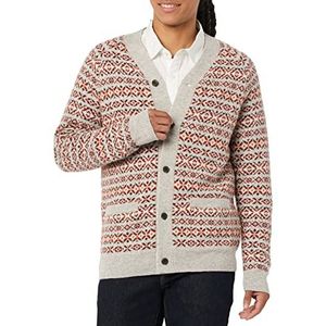 Amazon Essentials Heren lamswol V-hals vest trui (Previously Goodthreads), Oatmeal Fair Isle, X-Small
