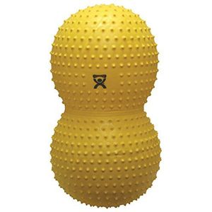 CanDo Gymnastiekrol met noppen/motorische bal/fitnessbal in pindavorm - Peanut Ball SENSI - geel, 40 cm x 90 cm