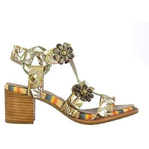 Laura Vita Facbuleuxo 01 Peeptoe sandalen voor dames, beige, 42 EU