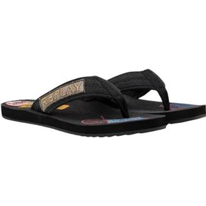 Replay Heren Board Thong Flipflop, 003 Black, 44 EU, 003 Black, 44 EU