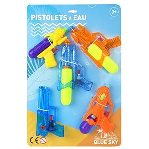 BLUE SKY - 5 Waterpistolen - Buitenspel - 048155 - Multicolor - Plastic - 25 cm - Kinder Speelgoed - Strandspel - Zwembad - Vanaf 3 jaar