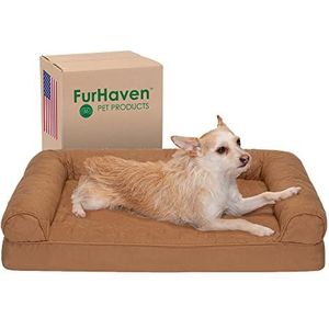 Furhaven Medium Orthopedisch Hondenbed Gewatteerde Sofa-Stijl w/Verwijderbare Wasbare Cover - Geroosterd Bruin, Medium