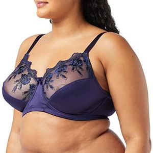 FM London Vrouwen Fuller Bust Lace Bra | Beugeldraad, volledige dekking, niet gewatteerd, marineblauw, 80F