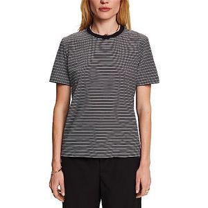 ESPRIT T-shirt met strepen, 100% katoen, zwart, XXS