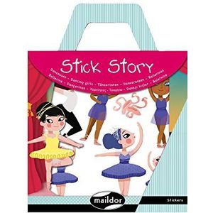 Maildor AF012O Verpakking Stick'Story (4 stickervellen en 2 achtergronden, ideaal voor kinderen vanaf 5 jaar, danserinnen) 1 verpakking