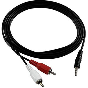 Audio Stereo Adapter Jack 3,5 mm naar 2 x RCA-stekker lengte 3 meter voor Smartphone Tablet mp3 luidspreker Smart TV (2 stuks)