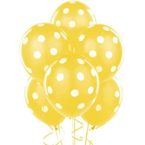 Unique Party 5702-12 inch Latex gele stippen ballonnen, verpakking van 6