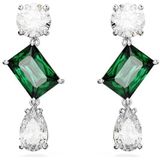 Swarovski Mesmera Oorhangers, Verschillende slijpvormen, Groen, Rodium toplaag