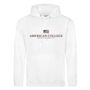 AMERICAN COLLEGE USA Unisex kindershirt sweater À Capuche Enfants Garçon Fille sweatshirt, wit, 12 Jaar