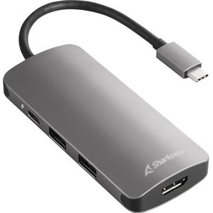 Sharkoon - Type C Multiport Adapter - Grijs - USB-C - USB 3.0 - HDMI
