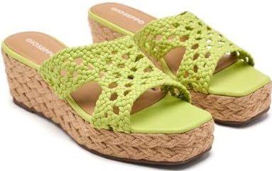 Sandalen - Leer - Sleehak - Jute Gevoerd - Gevoerde Leren Binnenzool