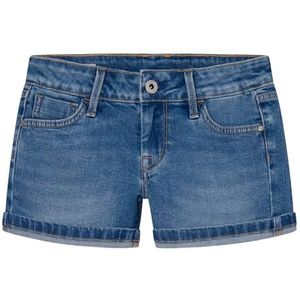 Pepe Jeans Slim Short Jr Short voor meisjes, blauw (Denim-MP0), 14 jaar, Blauw (Denim-mp0), 14 jaar