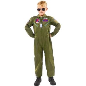 Amscan - Kinderkostuum Top Gun Maverick, piloot, jumpsuit, uniform, jetpiloot, carnaval