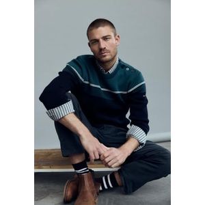 Armor Lux Tweekleurige trui van wol, Schip/Dark Storm/Nature, XL