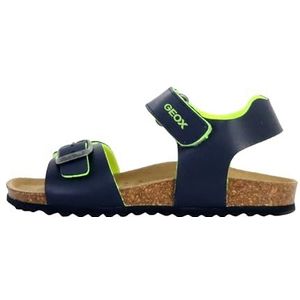 Geox J Ghita Boy B Sandalen voor jongens, Navy Fluo Geel, 34 EU