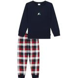 SCHIESSER - Nachtkledij - Nachtblauw - Family - 2-delig - Lang/maxi