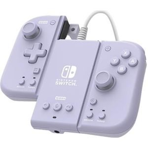 Hori Split Pad Compact Attachment Set (Violetto Lavanda) Ergonomische controller voor de draagbare modus met bekabelde adapter voor Nintendo Switch/OLED - Officieel gelicentieerd product van Nintendo