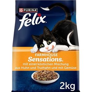 Felix Farmhouse Sensations, Kattenvoer Droog, Met Kip En Kalkoen, 6 x 2 kg