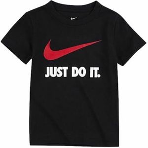 Nike NKB Swoosh T-shirt met korte mouwen voor kinderen, zwart