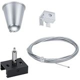 Draadkabel-Railophanging - Zwart - Staal - Inclusief Bevestiging en Afdekhoedjes