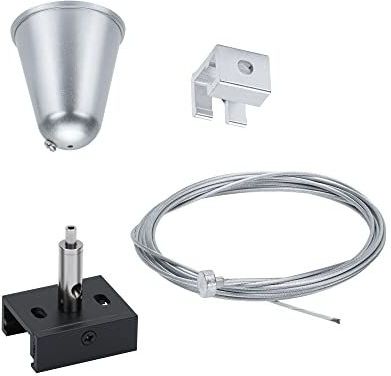 Draadkabel-Railophanging - Zwart - Staal - Inclusief Bevestiging en Afdekhoedjes