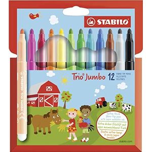 Dikke viltstift - STABILO Trio Jumbo -12 stuks -12 kleuren