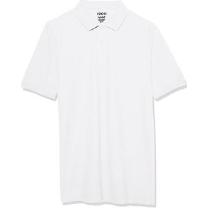 IZOD Boys' School Uniform Short Sleeve Pique Polo, White, 10-12 Husky