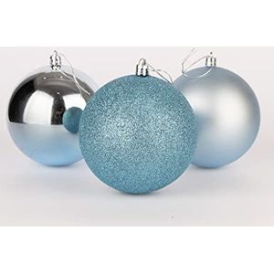 10 cm/6 stuks kerstballen onbreekbaar lichtblauw, kerstboom decoraties bal ornamenten ballen kerst hangende decoraties vakantie decor - glanzend, mat, glitter