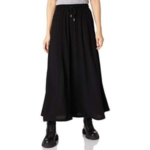 Urban Classics Dames rok viscose midi rok lange rok van viscose voor vrouwen, verkrijgbaar in vele kleuren, maten XS - 5XL, zwart, M