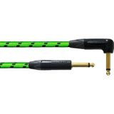 CORDIAL CABLES 3m gitaarkabel groen gehoekt UV-reactief