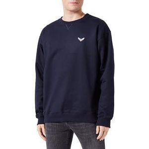 TRIGEMA Oversized sweatshirt met logo-patch, blauw, XXL