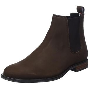 Tommy Hilfiger Heren Casual Hilfiger Nubuck Chelsea Low Boot, Cacao, 40 EU