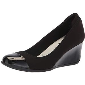 ANNE KLEIN Dames Taite Wedge Pomp, Zwart, 38.5 EU