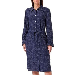 Seidensticker Dames regular fit blousejurk lange mouwen jurk, blauw, 40