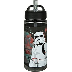 AERO Drinkfles Star Wars - drinkfles voor kinderen met motief - waterfles van kunststof BPA-vrij - ca. 500 ml inhoud - geïntegreerd rietje - ideaal voor kleuterschool en school