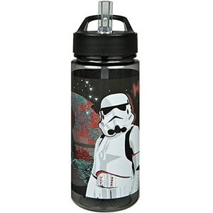 Aero Star Wars Drinkfles, drinkfles voor kinderen met motief, waterfles van kunststof, BPA-vrij, inhoud ca. 500 ml, geïntegreerd rietje, ideaal voor kleuterschool en school