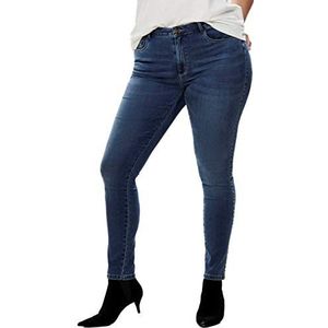 ONLY CARMAKOMA Women Skinny Jeans Plus Big Size | Curvy High Waist Denim | Stretch Pants Trousers, Colour:Blue, Size:52W / 34L