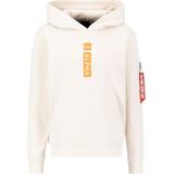 Alpha Industries - Puff Print Hoodie - Jet Stream White - 80% Katoen, 20% Polyester