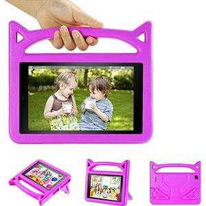 YuanLu Fire 7 Tablet Case voor kinderen (12e generatie 2022 release), lichtgewicht schokbestendig handvat met standaard Kid-proof Kindle inch-tablets - paars