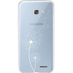 Evetane - Siliconen hoesje compatibel met Samsung Galaxy A5 2017 – zachte bescherming, ultra resistent – dun en transparant – achterhoes – witte paardenbloem