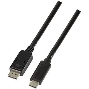 LogiLink UA0335 USB-C naar DisplayPort aansluitkabel, 1,8 m zwart
