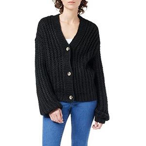 Noisy may Nmsteve L/S Knit Cardigan Noos gebreide cardigan voor dames, zwart (black/black), XS