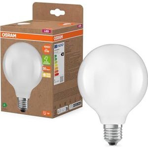 OSRAM Klassieke bolvorm, met decoratief led-filament in mat design, A, E27, 5 W, 1055 lm, 2700 K, warm wit - geen opwarming, direct 100% licht