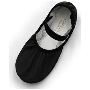 Capezio Luna Balletschoenen voor dames, plat, Zwart, 41.5 EU Breed