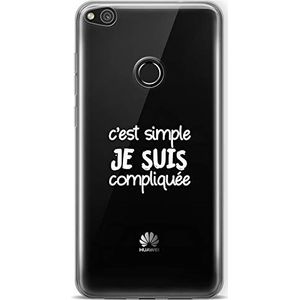 Zokko Beschermhoes voor Huawei P9 Lite 2017 ""C'est Simple Je Suis kompliquée – zacht, transparant, inkt wit
