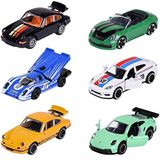 Majorette - Porsche-speelgoedauto (1 auto) met verzamelkaart - Premiumminiatuur (set van 6 stuks, naar keuze), 7,5 cm, voor kinderen vanaf 3 jaar