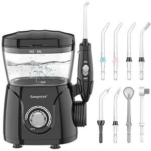 Sawgmore Waterflosser Orale Irrigator, 600 ml tandreiniger voor tanden/remmen, 8 professionele waterflossers, orale irrigator